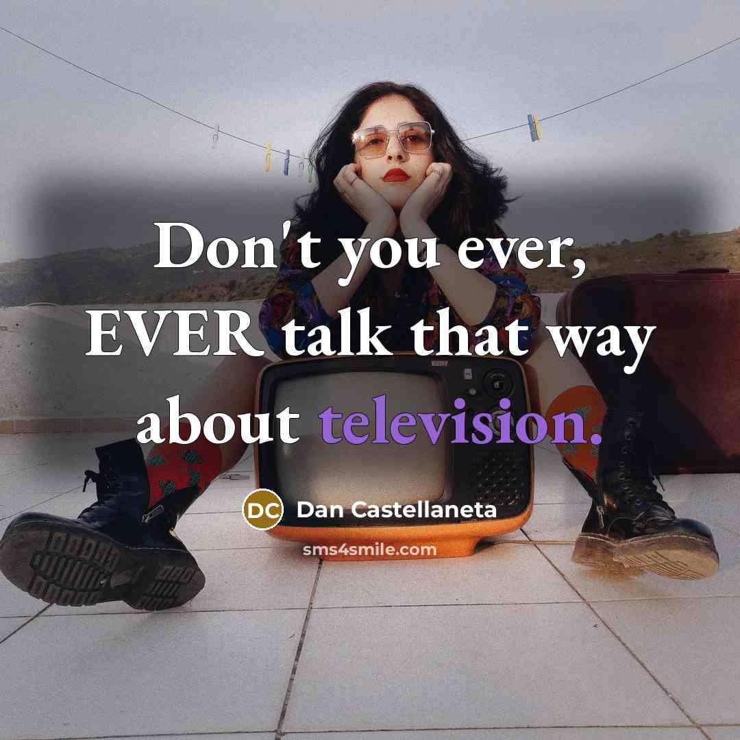 “Don't you ever, EVER talk that way about television.” quote by Dan Castellaneta