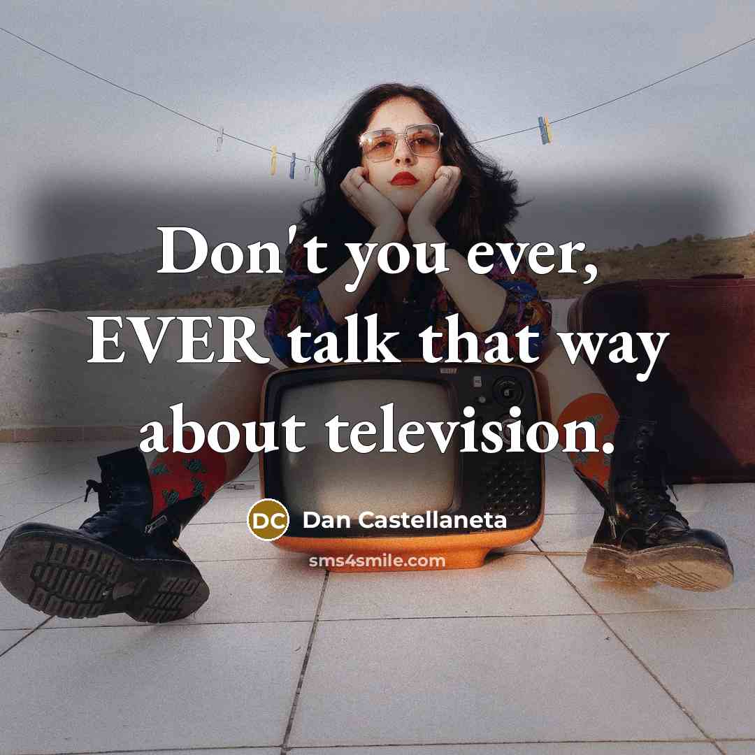 “Don't you ever, EVER talk that way about television.…” quote by Dan Castellaneta