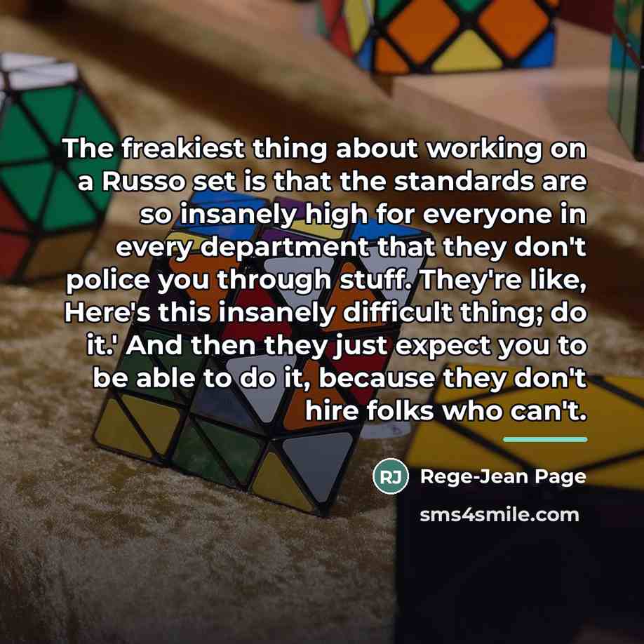 “The freakiest thing about working on a Russo set is…” quote by Rege-Jean Page