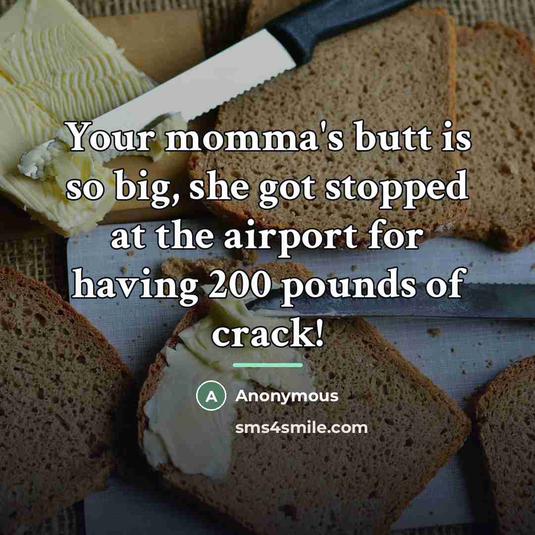 “Your momma's butt is so big, she got stopped at…” quote by Anonymous