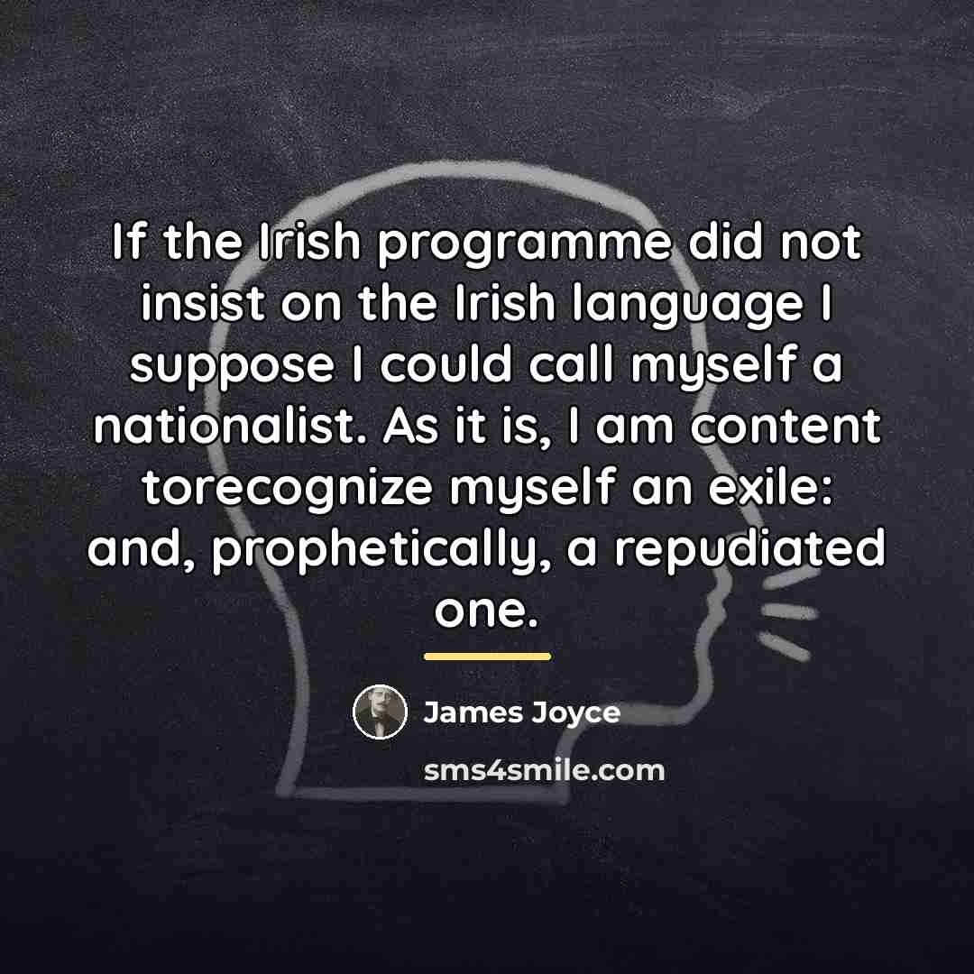“If the Irish programme did not insist on the Irish…” quote by James Joyce