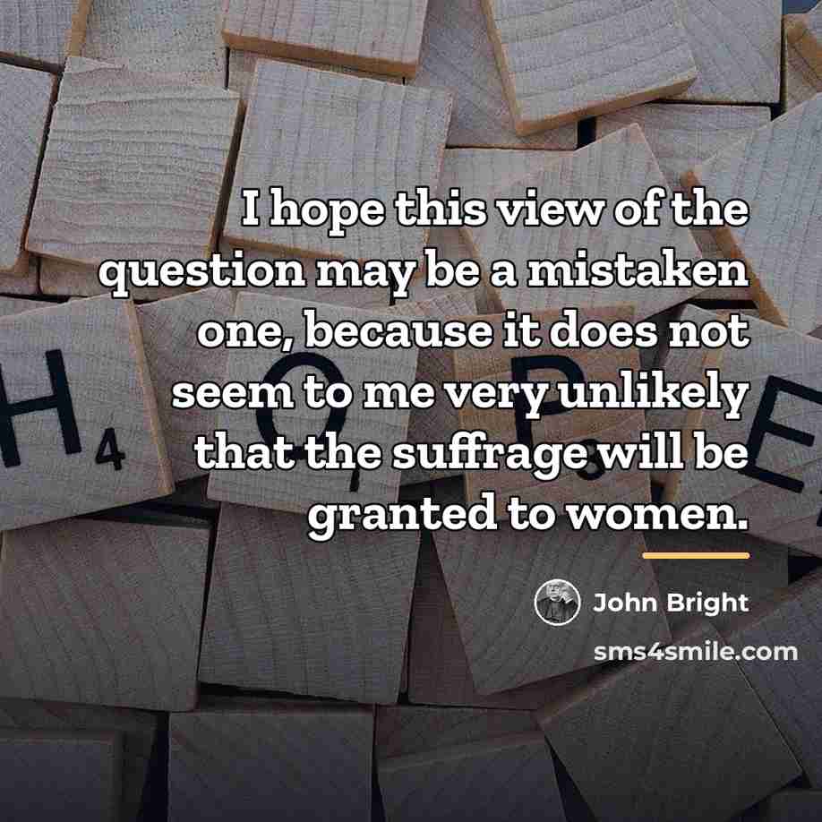 “I hope this view of the question may be a…” quote by John Bright