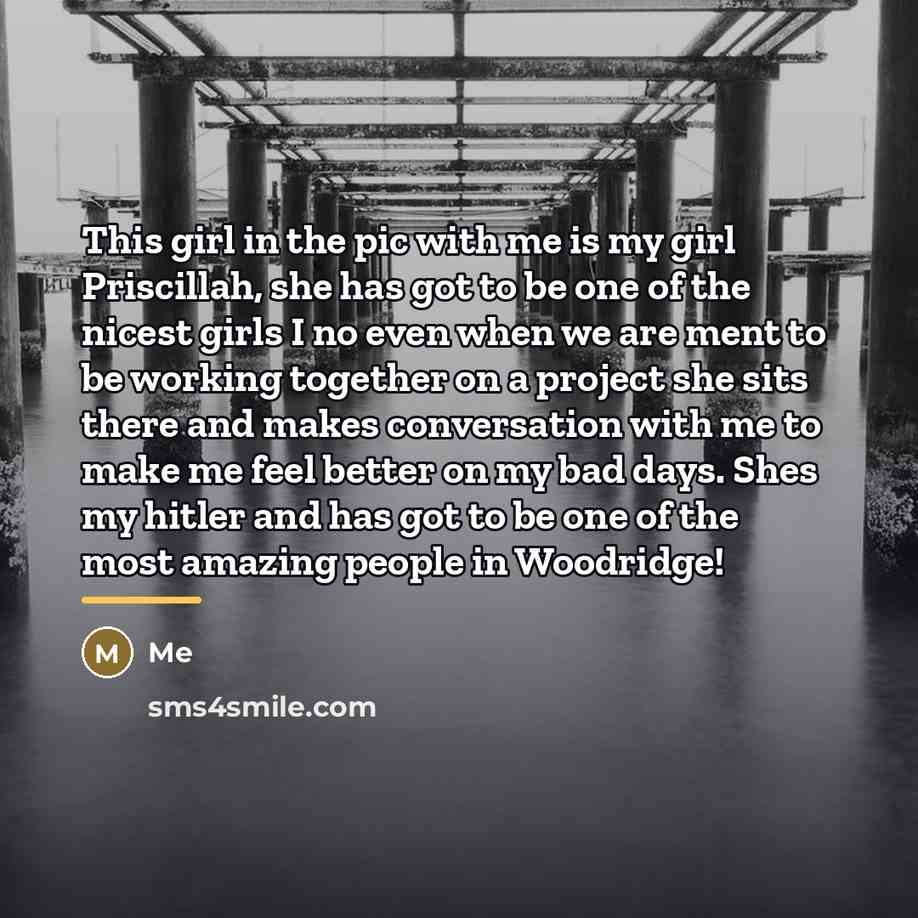 “This girl in the pic with me is my girl…” quote by Me