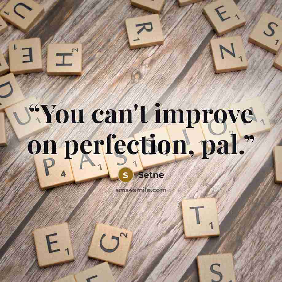 “You can't improve on perfection, pal.” quote by Setne
