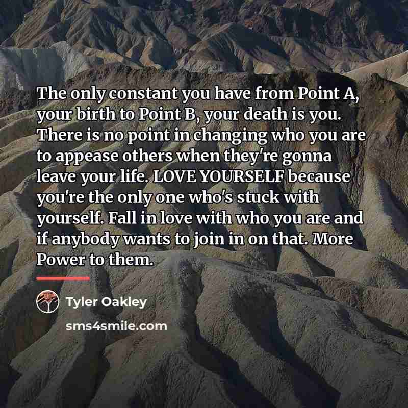 “The only constant you have from Point A, your birth…” quote by Tyler Oakley
