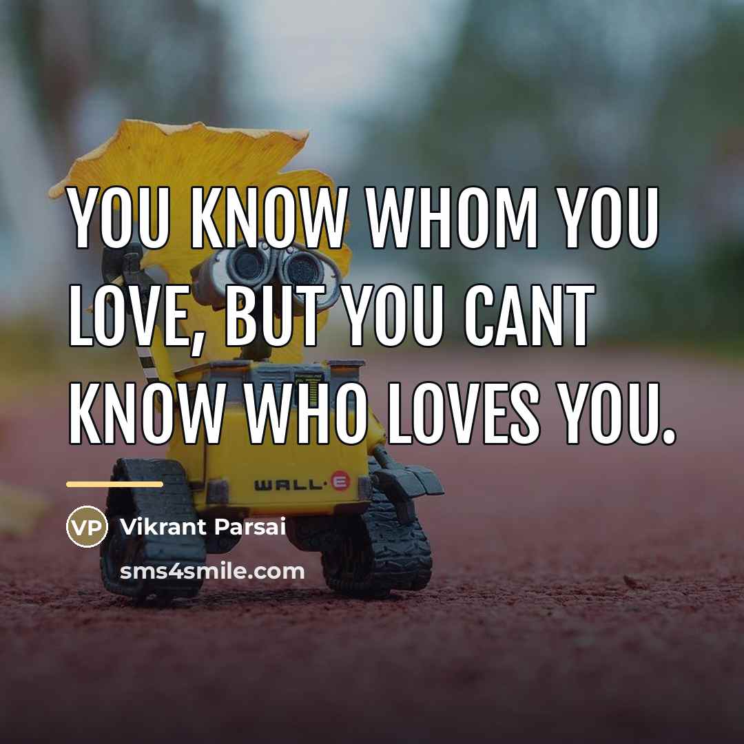 “You know whom you love, but you cant know who…” quote by Vikrant Parsai