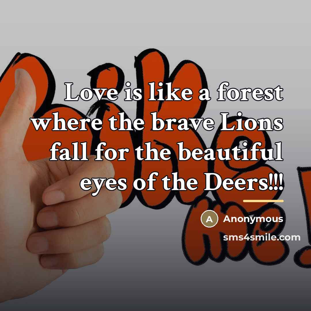 “Love is like a forest where the brave Lions fall…” quote by Anonymous