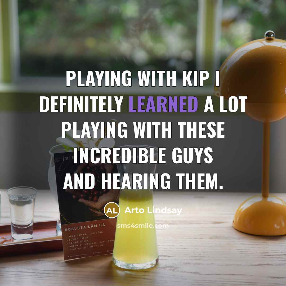 “Playing with Kip I definitely learned a lot playing with…” quote by Arto Lindsay