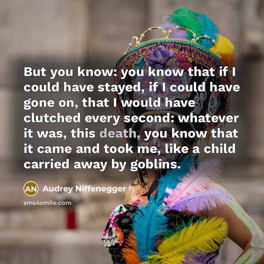 “But you know: you know that if I could have…” quote by Audrey Niffenegger