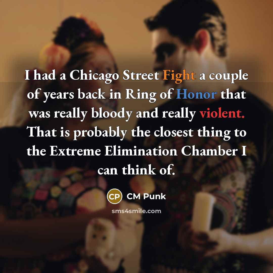 “I had a Chicago Street Fight a couple of years…” quote by CM Punk
