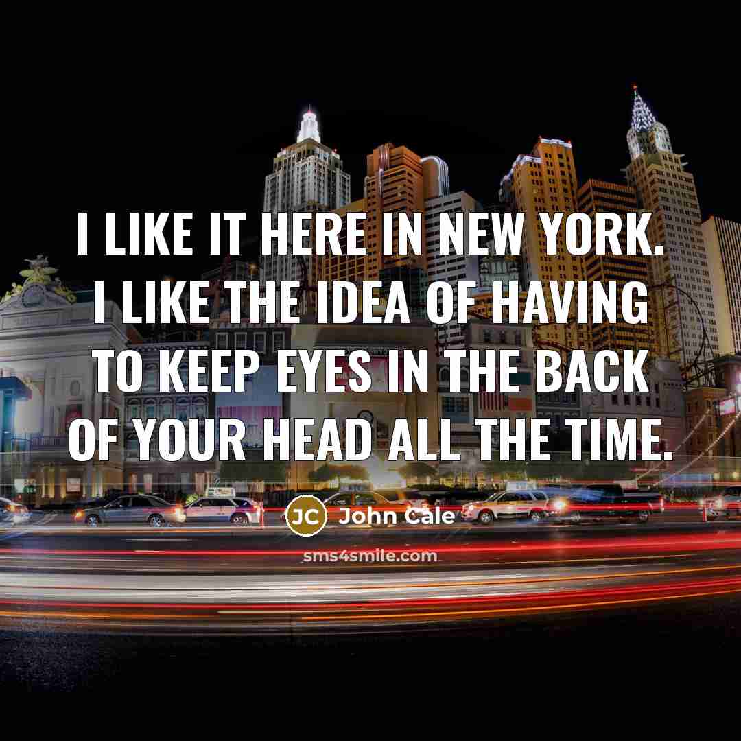 “I like it here in New York. I like the…” quote by John Cale