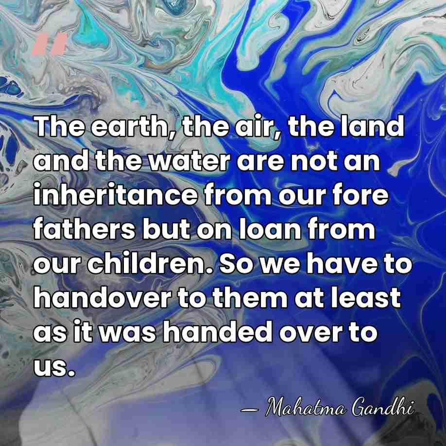 The earth, the air, the land and the water are not an&hellip; - Mahatma Gandhi