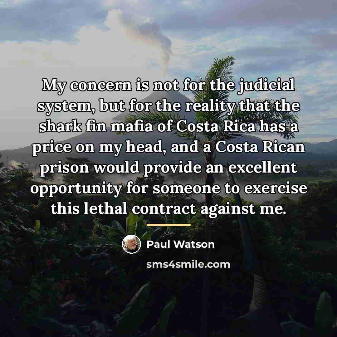 “My concern is not for the judicial system, but for…” quote by Paul Watson