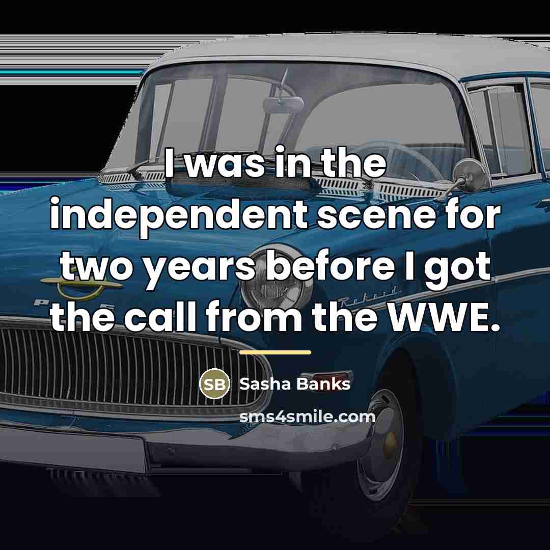 “I was in the independent scene for two years before…” quote by Sasha Banks