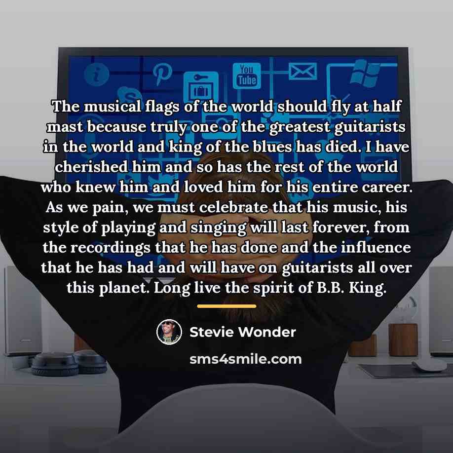 “The musical flags of the world should fly at half…” quote by Stevie Wonder