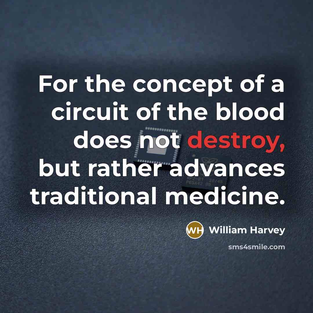 “For the concept of a circuit of the blood does…” quote by William Harvey