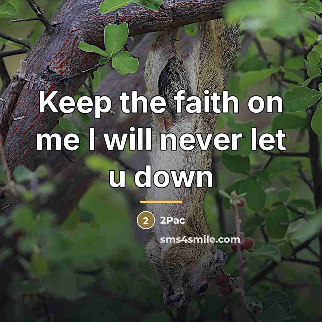 “Keep the faith on me I will never let u…” quote by 2pac