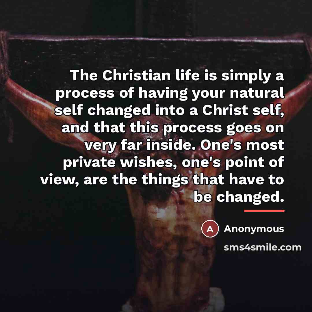 “The Christian life is simply a process of having your…” quote by Anonymous