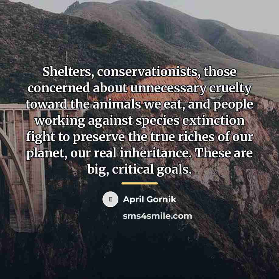 “Shelters, conservationists, those concerned about unnecessary cruelty toward the animals…” quote by April Gornik