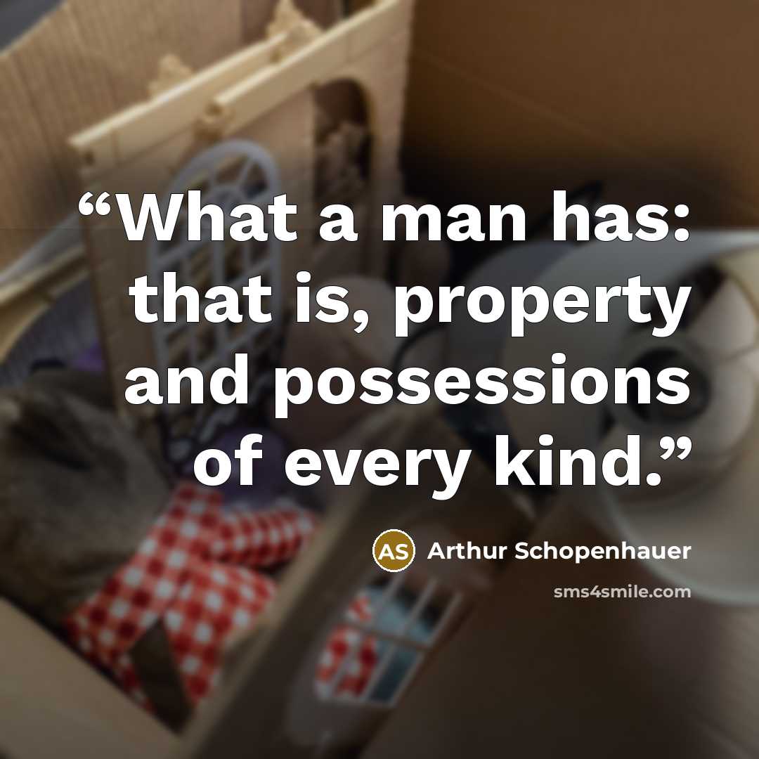 “What a man has: that is, property and possessions of every kind.” quote by Arthur Schopenhauer