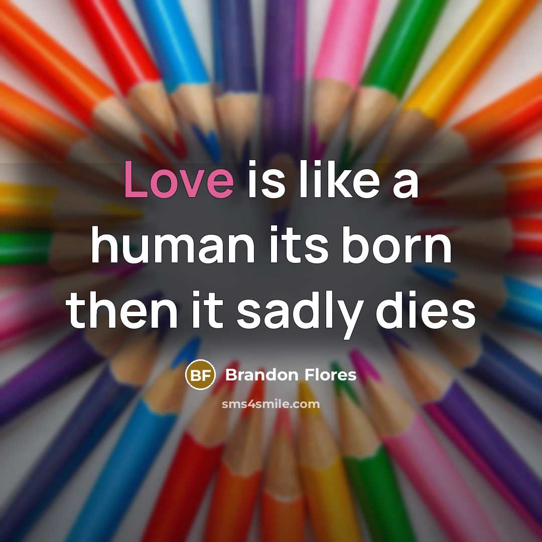 “Love is like a human its born then it sadly…” quote by Brandon Flores