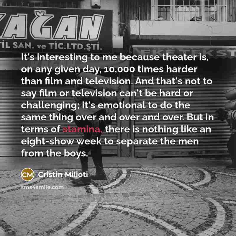 “It's interesting to me because theater is, on any given…” quote by Cristin Milioti