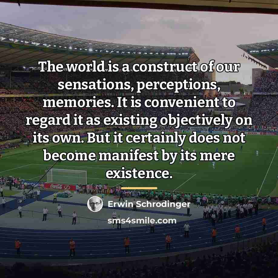 “The world is a construct of our sensations, perceptions, memories.…” quote by Erwin Schrodinger