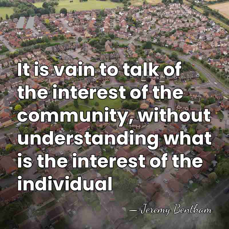 It is vain to talk of the interest of the community, without&hellip; - Jeremy Bentham