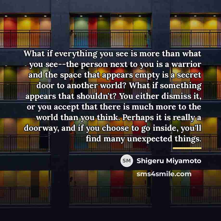“What if everything you see is more than what you…” quote by Shigeru Miyamoto