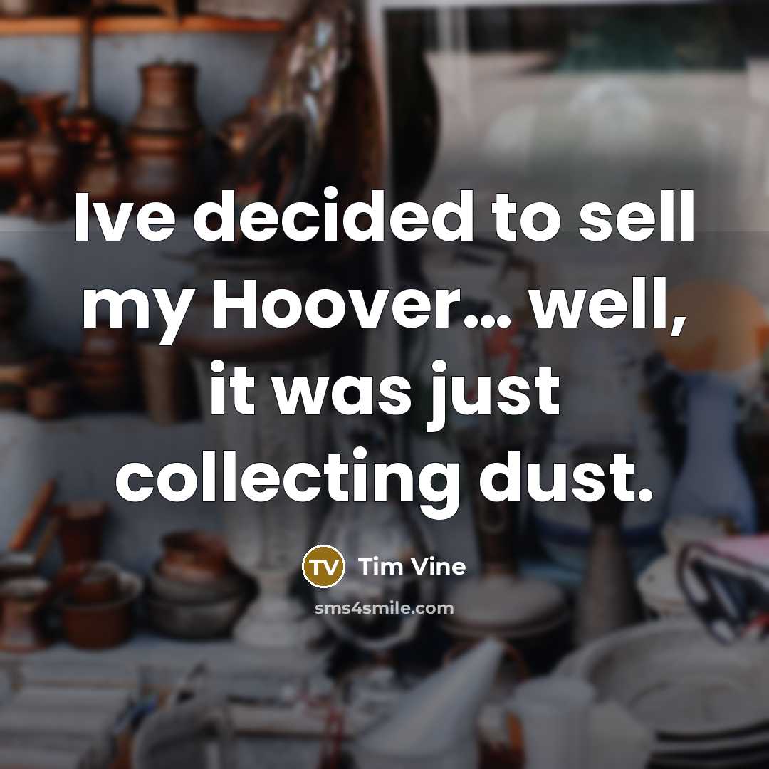 “Ive decided to sell my Hoover… well, it was just…” quote by Tim Vine