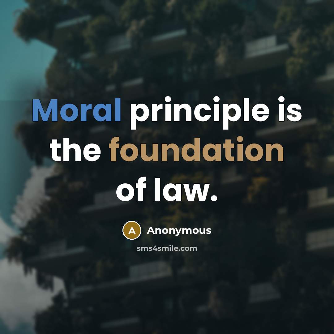 “Moral principle is the foundation of law.…” quote by Anonymous