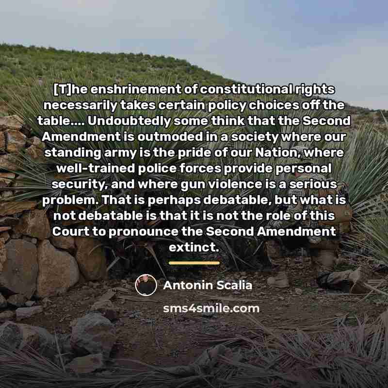 “[T]he enshrinement of constitutional rights necessarily takes certain policy choices…” quote by Antonin Scalia