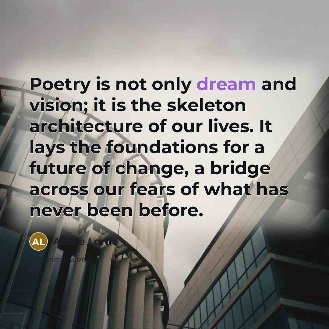 “Poetry is not only dream and vision; it is the…” quote by Audre Lorde