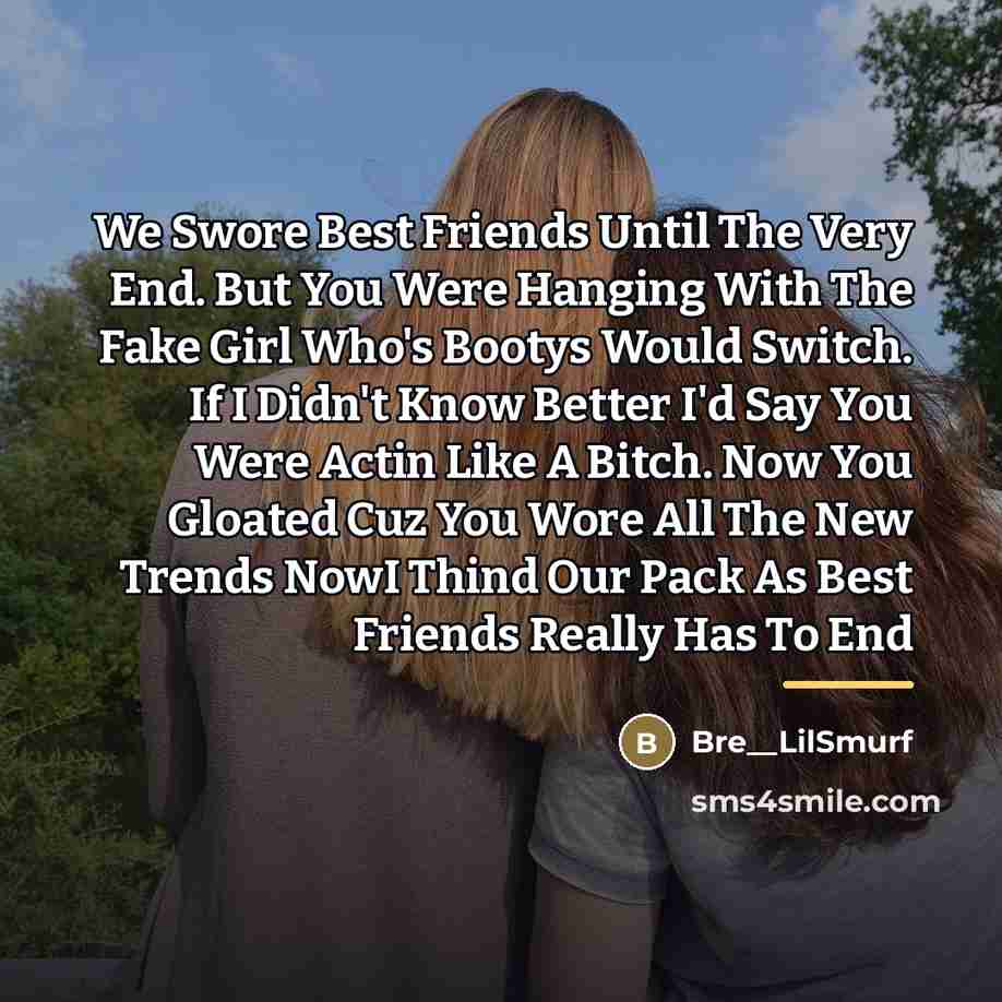 “We Swore Best Friends Until The Very End. But You…” quote by Bre__LilSmurf