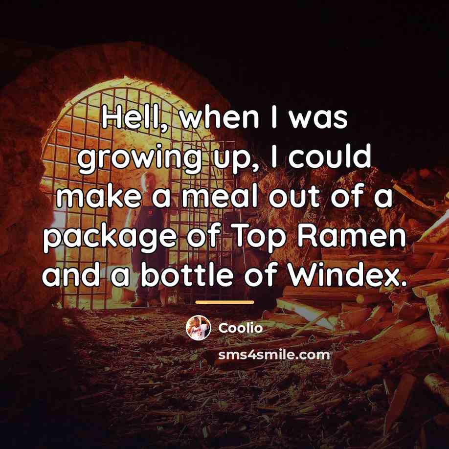 “Hell, when I was growing up, I could make a…” quote by Coolio