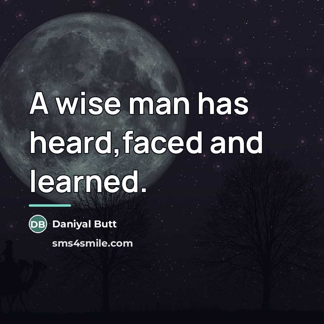 “A wise man has heard,faced and learned.…” quote by Daniyal Butt