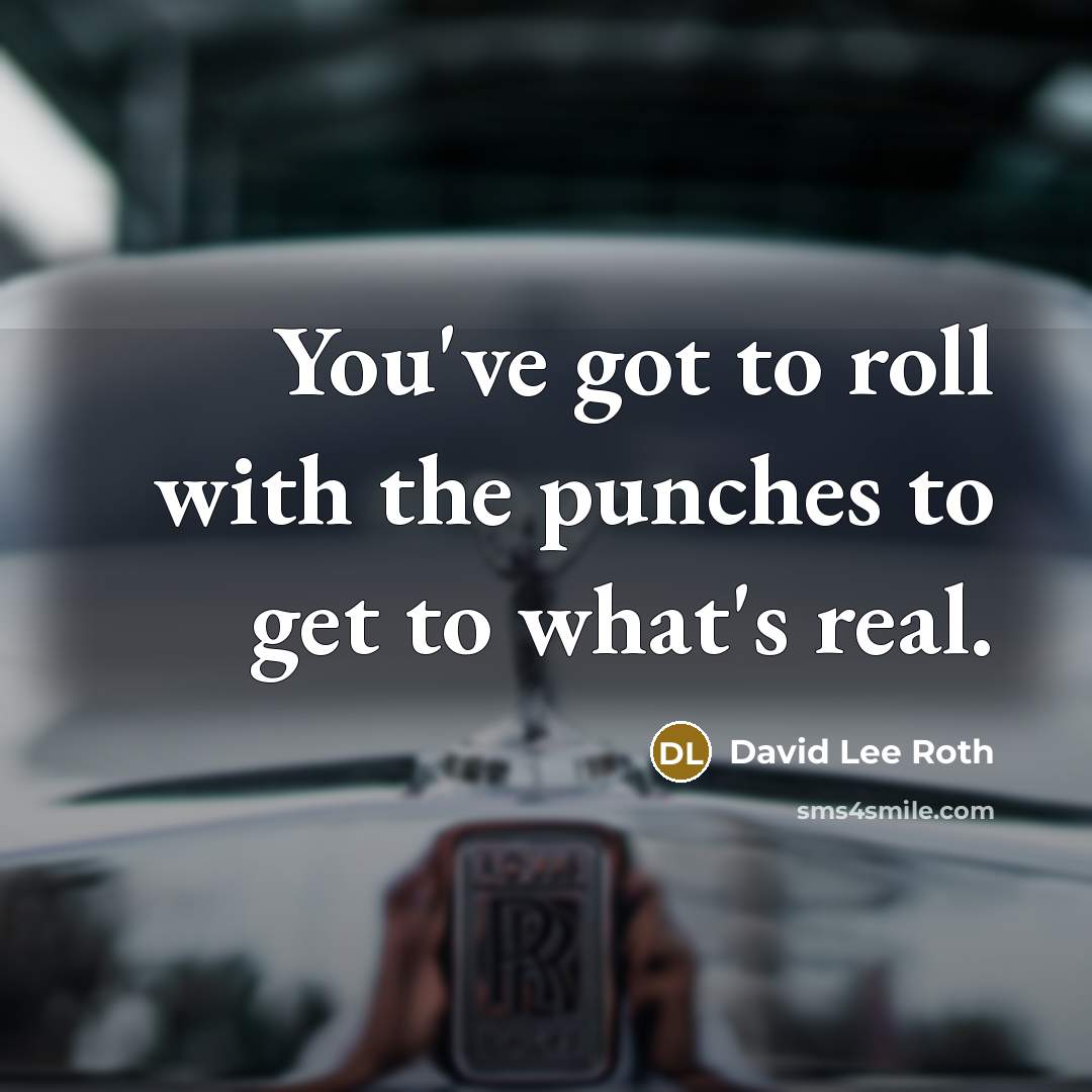 “You've got to roll with the punches to get to…” quote by David Lee Roth