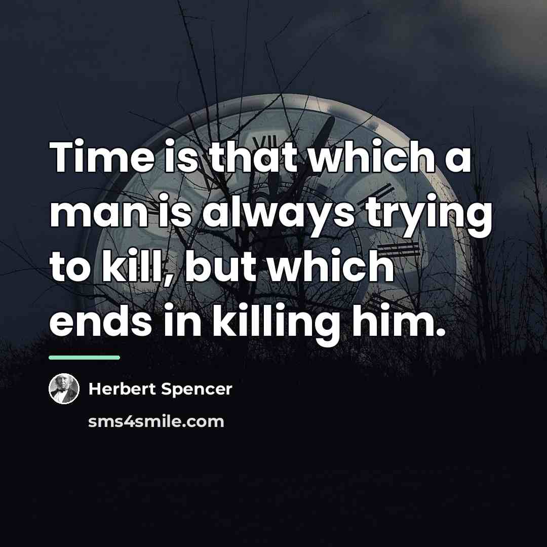“Time is that which a man is always trying to…” quote by Herbert Spencer