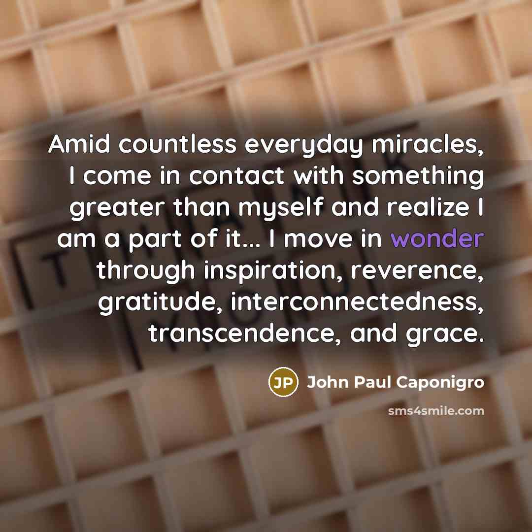 “Amid countless everyday miracles, I come in contact with something…” quote by John Paul Caponigro