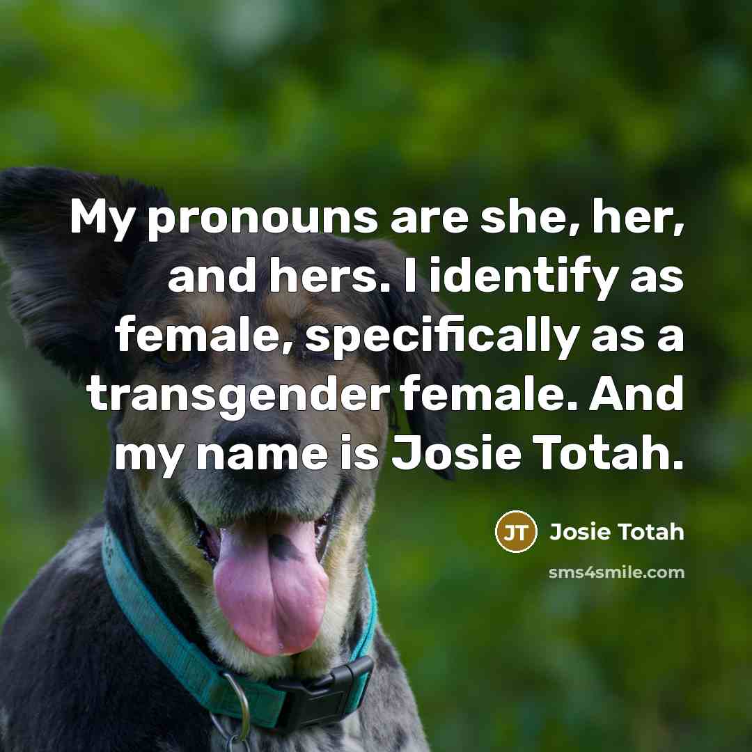 “My pronouns are she, her, and hers. I identify as…” quote by Josie Totah
