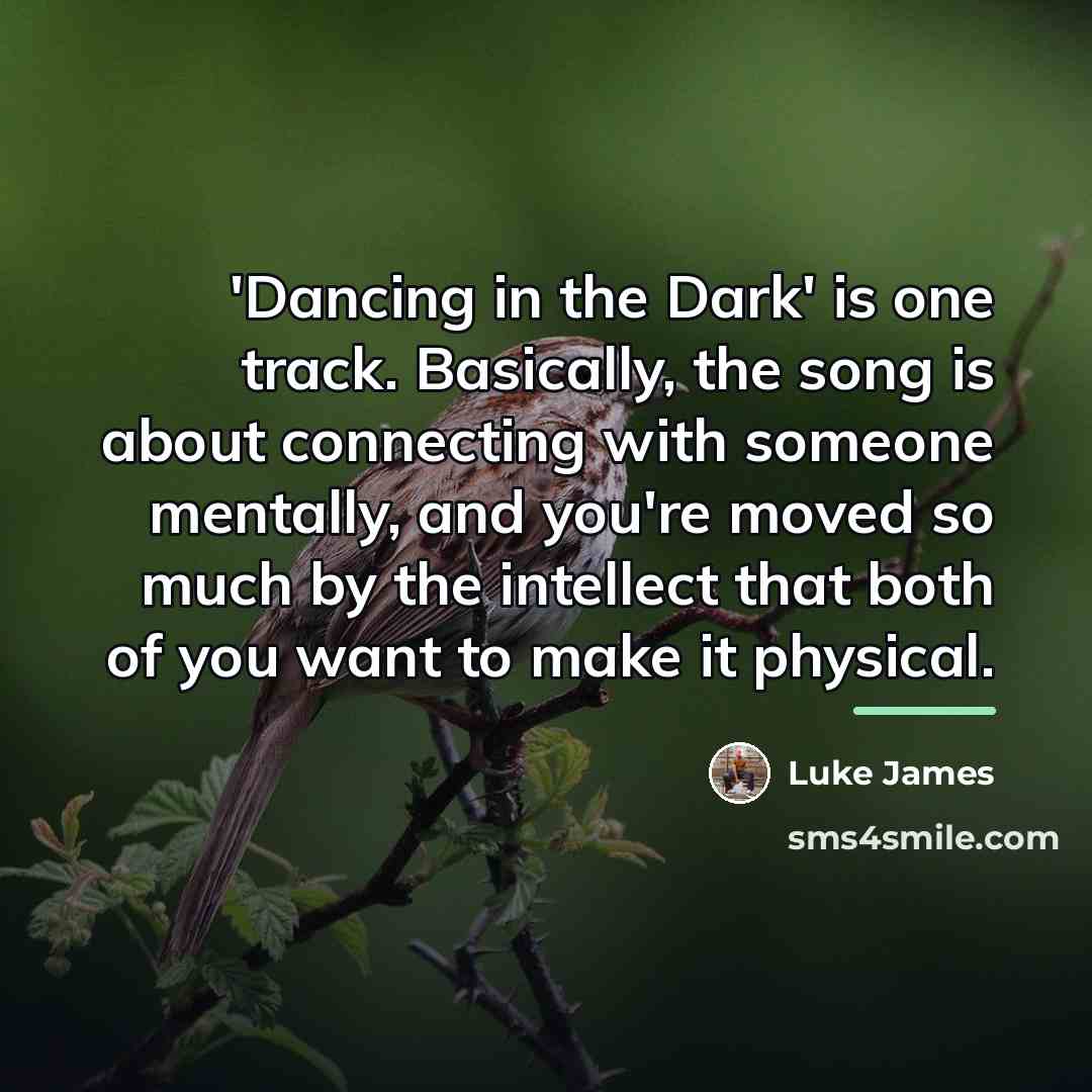 “'Dancing in the Dark' is one track. Basically, the song…” quote by Luke James