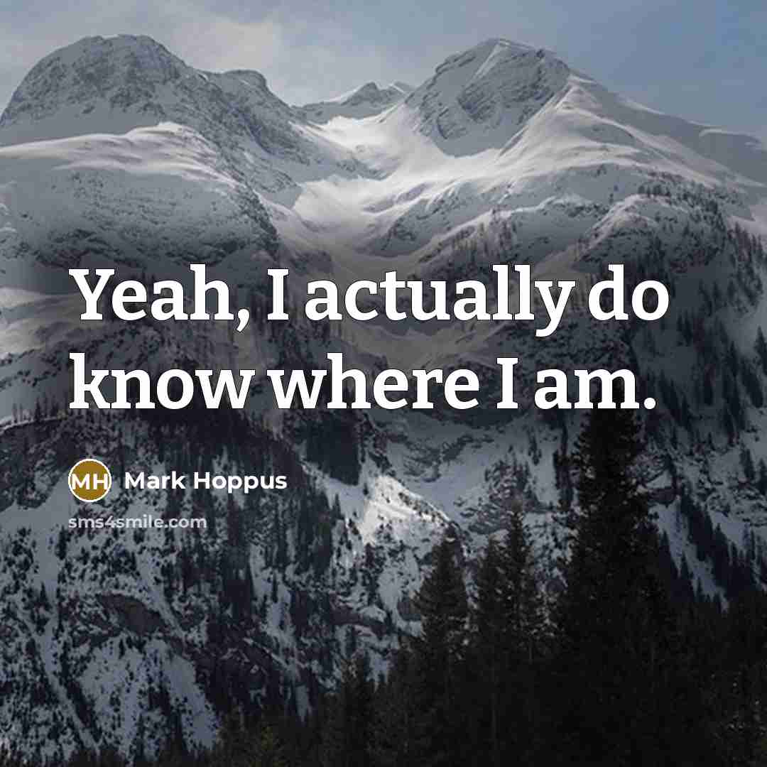 “Yeah, I actually do know where I am.” quote by Mark Hoppus