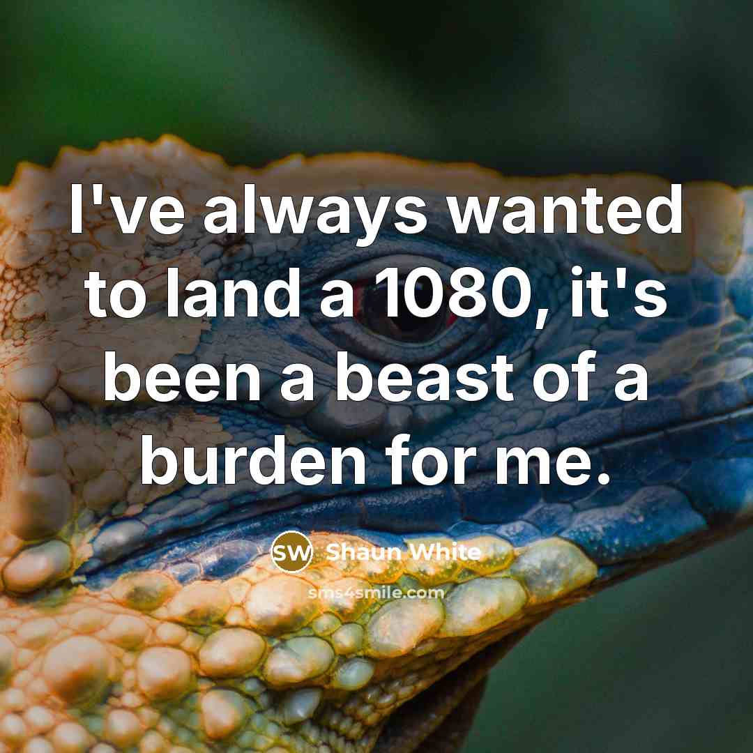 “I've always wanted to land a 1080, it's been a…” quote by Shaun White