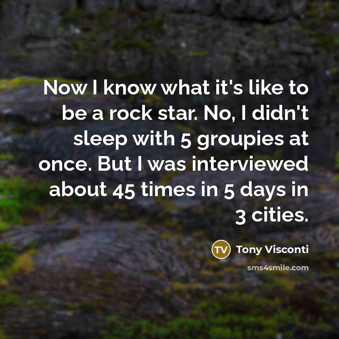 “Now I know what it's like to be a rock…” quote by Tony Visconti
