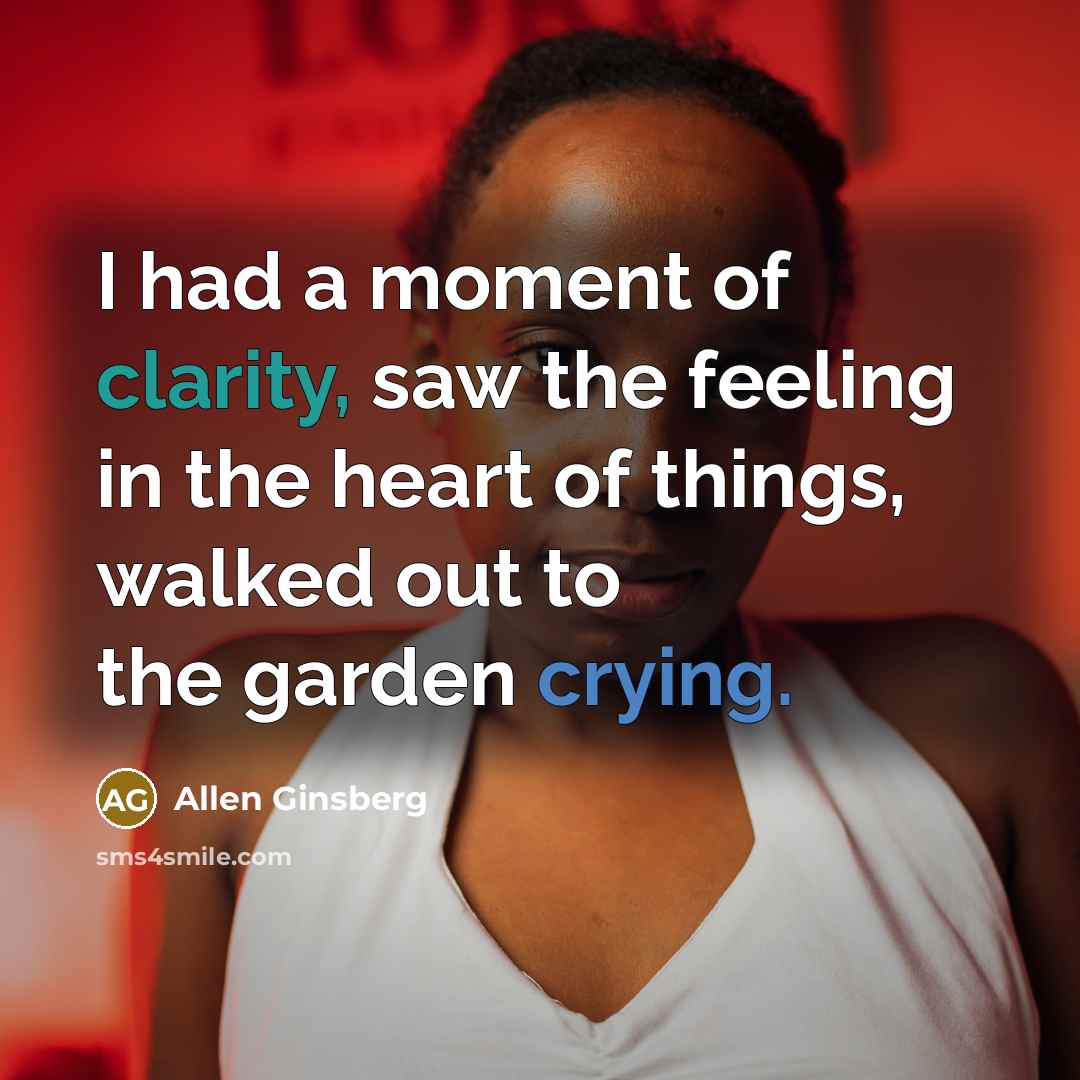 “I had a moment of clarity, saw the feeling in…” quote by Allen Ginsberg