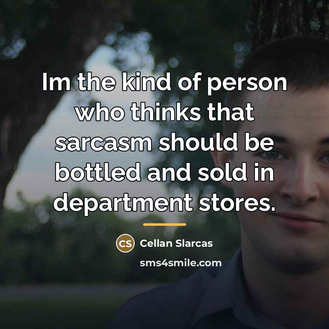 “Im the kind of person who thinks that sarcasm should…” quote by Cellan Slarcas