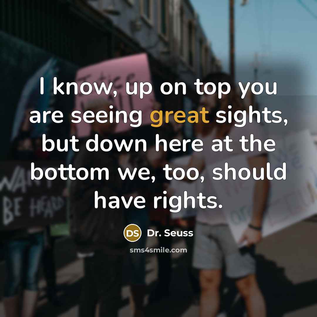 “I know, up on top you are seeing great sights,…” quote by Dr. Seuss