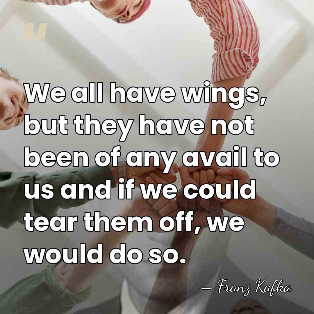 We all have wings, but they have not been of any avail&hellip; - Franz Kafka