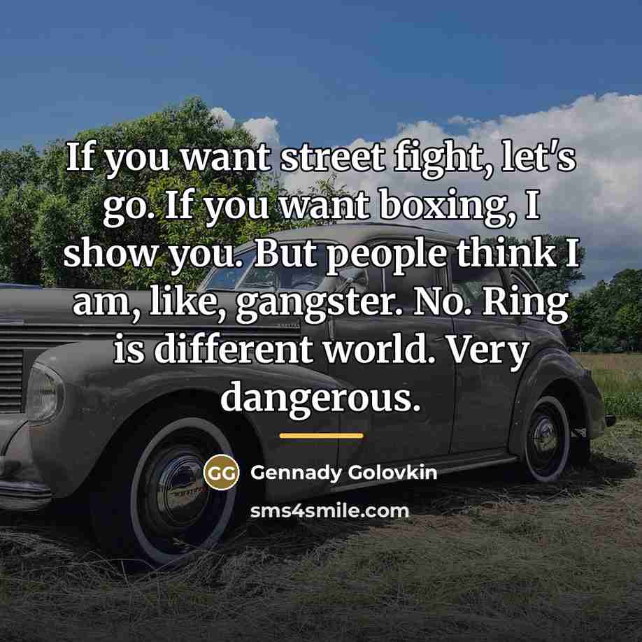 “If you want street fight, let's go. If you want…” quote by Gennady Golovkin