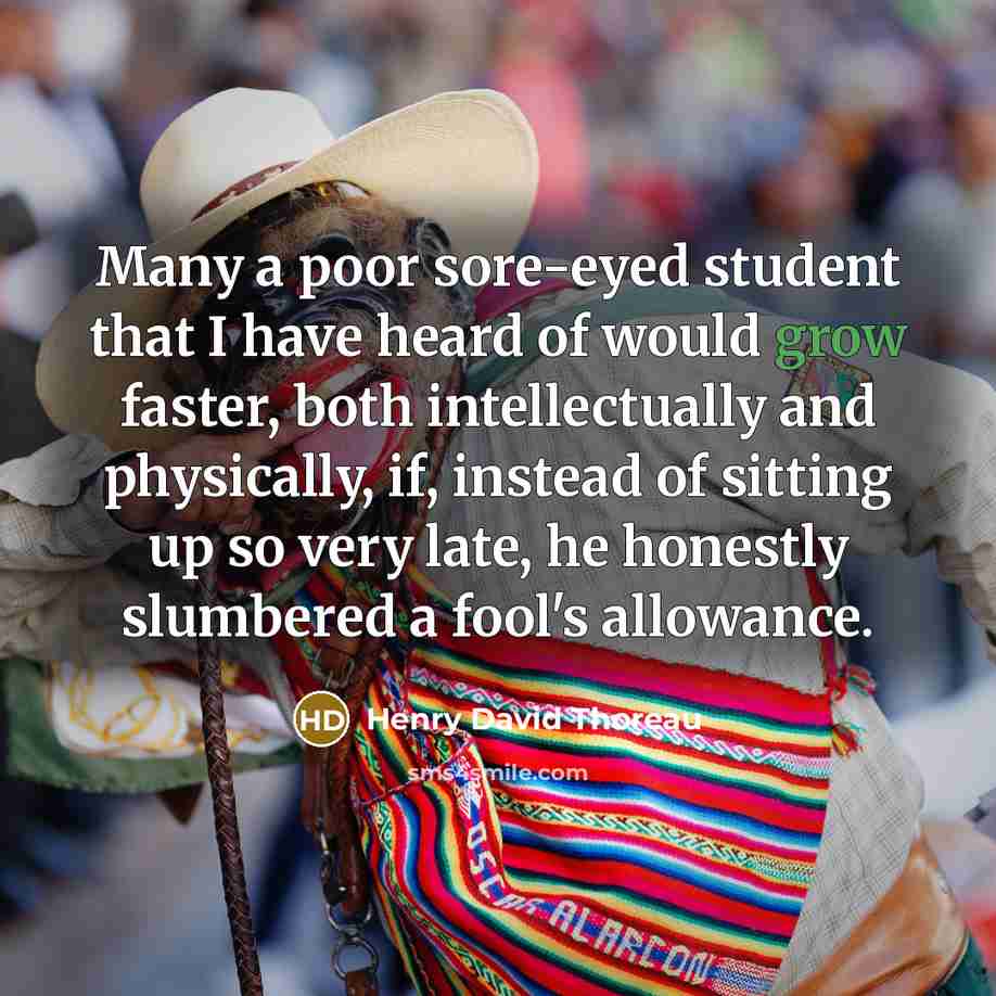 “Many a poor sore-eyed student that I have heard of…” quote by Henry David Thoreau